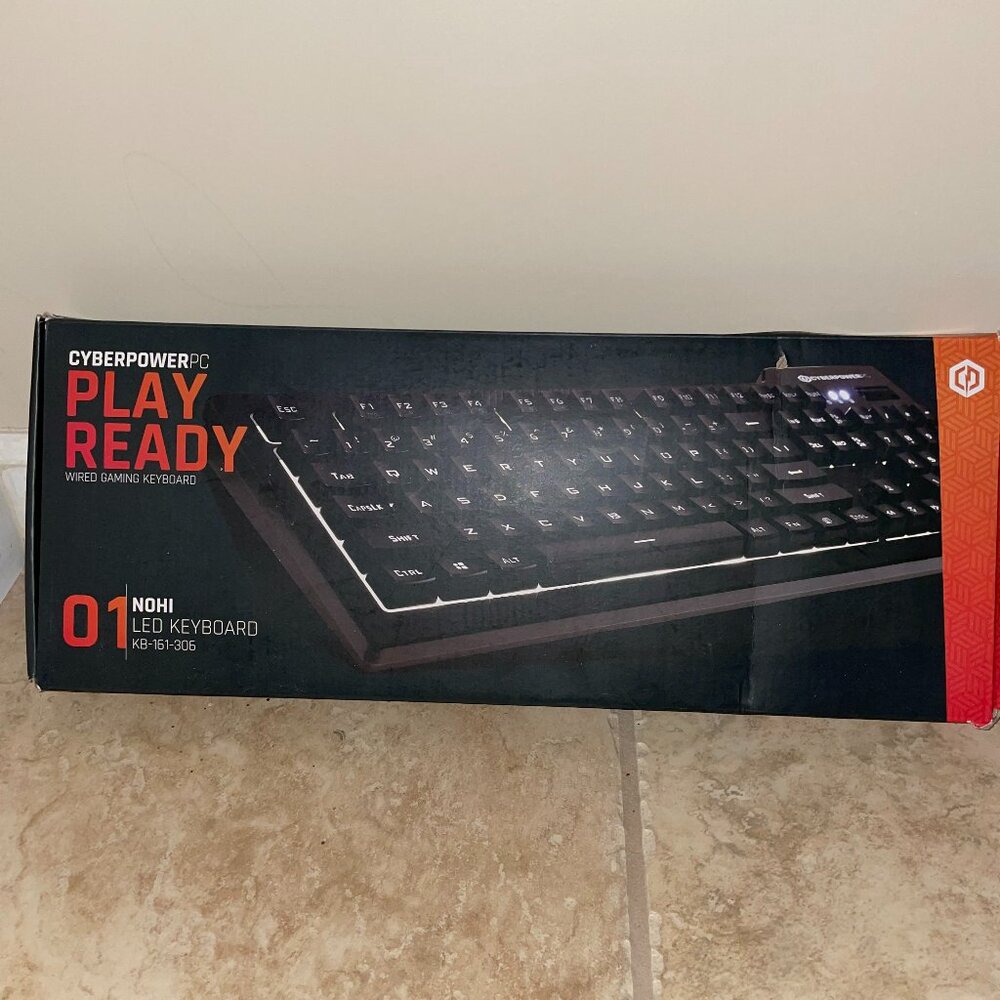 NWT Cyberpower PC Wired Gaming Keyboard 01 Nohi LED Backlit KB-161-306